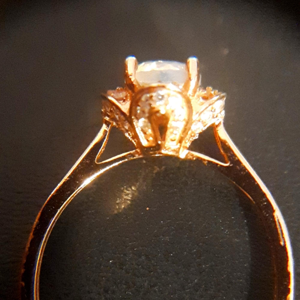 Vintage rose gold plated sterling flower ring